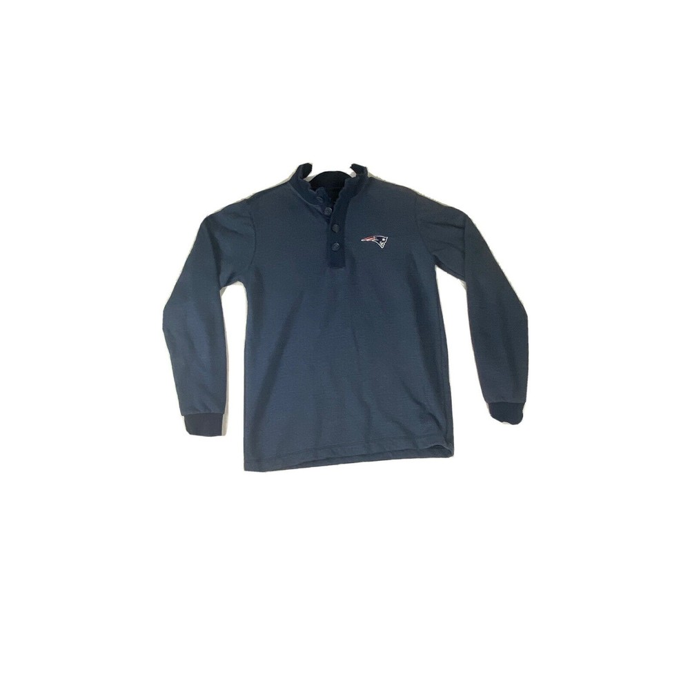 New England Patriots Blue Pullover Mens 1/4 Zip Logo Antigua NFL Size Small